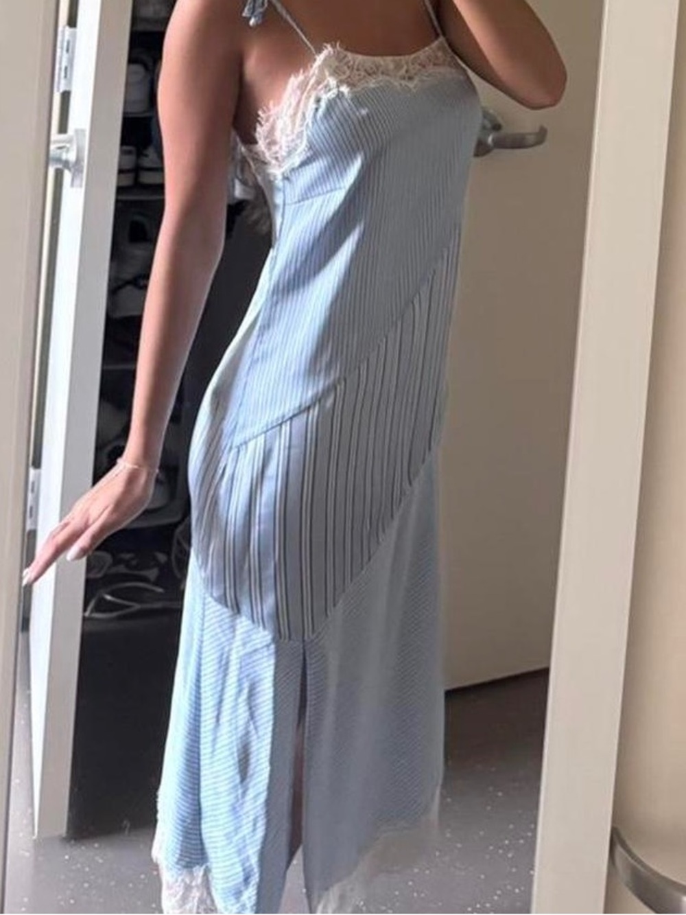Blue and White Striped Dress - Future Collective size L NWT